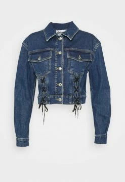 MOSCHINO BONDAGE LACING - Denim Jacket - Blue -MOSCHINO SHOP 446babb431c64ba2b5ae90e54f2d5f8e