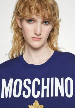 MOSCHINO Print T-shirt - Blue -MOSCHINO SHOP 453195e69fee47859fbef789ec673702