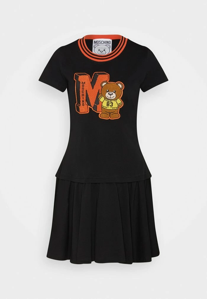 MOSCHINO VARSITY GROUP - Jersey Dress - Black 2 MOSCHINO VARSITY GROUP - Jersey Dress - Black - Image 2