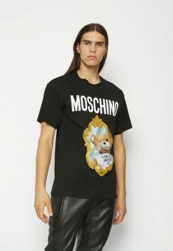 MOSCHINO MIRROR BEAR - Print T-shirt - Black -MOSCHINO SHOP 46a1c66c0325466097e038347afe3d57