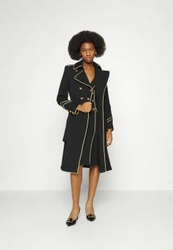 MOSCHINO BEAR BUTTONS - Classic Coat - Black -MOSCHINO SHOP 48c665940e65424b965b40db10889d89