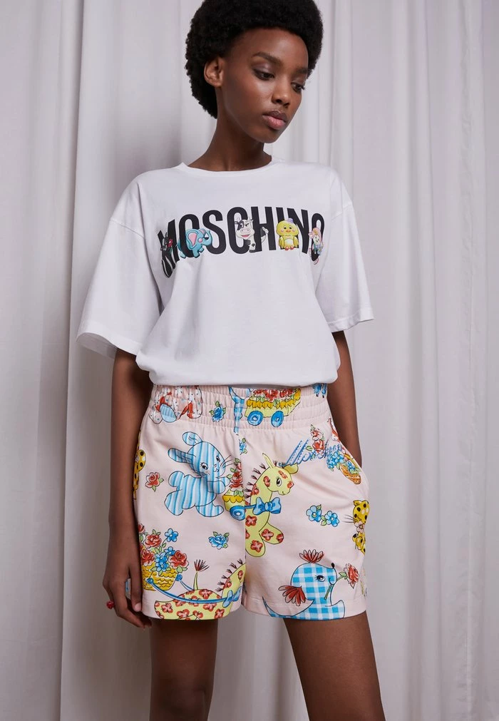 MOSCHINO CALICO ANIMALS ALL OVER - Shorts - Pink 1 MOSCHINO CALICO ANIMALS ALL OVER - Shorts - Pink