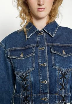 MOSCHINO BONDAGE LACING - Denim Jacket - Blue -MOSCHINO SHOP 4ae6d73e039c42da90ef8a811839d150