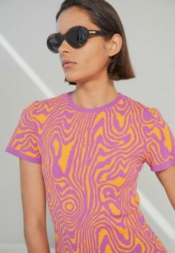 MOSCHINO MOIRE EFFECT - Jumper Dress - Fantasy Orange