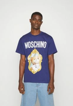 MOSCHINO MIRROR BEAR - Print T-shirt - Blue