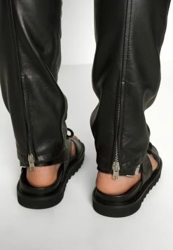 MOSCHINO TROUSERS - Leather Trousers - Black -MOSCHINO SHOP 51ee2de72c4144f5b3f8e8983f5edabe