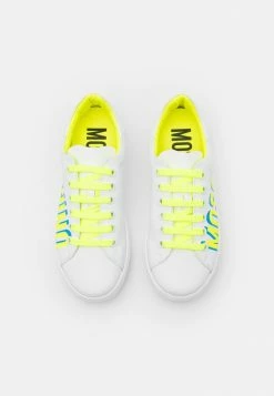 MOSCHINO UNISEX - Trainers - White/neon Yellow/sky Blue -MOSCHINO SHOP 52b75e16c5964b4091464b32619ad356