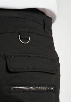 MOSCHINO MATTE EMERIZED - Cargo Trousers - Black -MOSCHINO SHOP 533875238fc44e07a8fab3a7e45a2f01