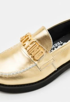 MOSCHINO COLLEGE GALVANIC LETTERING LOGO - Slip-ons - Gold -MOSCHINO SHOP 554641430b8f4fd2b6085f04dbb8b883
