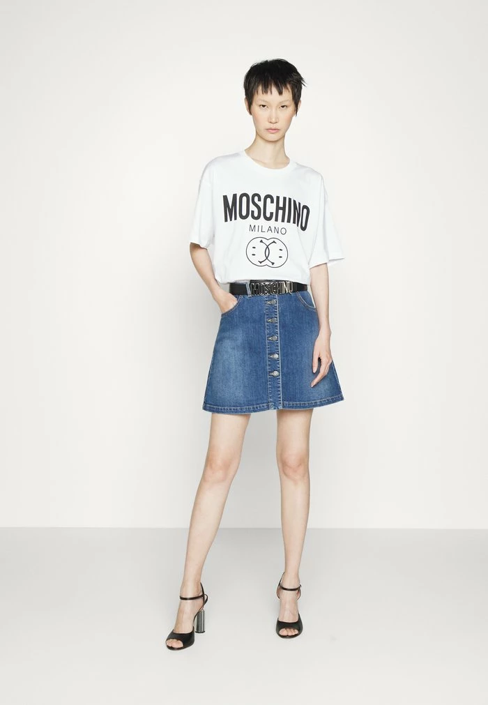 MOSCHINO DOUBLE SMILE - Print T-shirt - Fantasy White 2 MOSCHINO DOUBLE SMILE - Print T-shirt - Fantasy White - Image 2