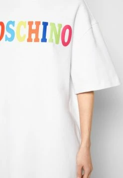 MOSCHINO LOGO - Jersey Dress - White -MOSCHINO SHOP 57b7446b24a642d48e25e008a638b7f4
