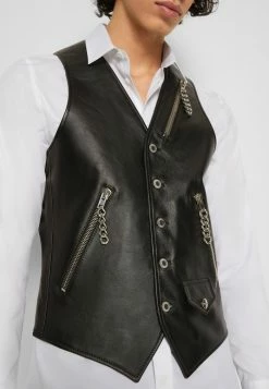 MOSCHINO OUTERWEAR - Waistcoat - Black -MOSCHINO SHOP 59398c9c5e544a62a6c26f1c92d4a24a