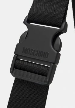 MOSCHINO DOUBLE SMILE LOGO UNISEX - Across Body Bag - Black -MOSCHINO SHOP 5a89e10d8f5048d8b55304bd3beada3d