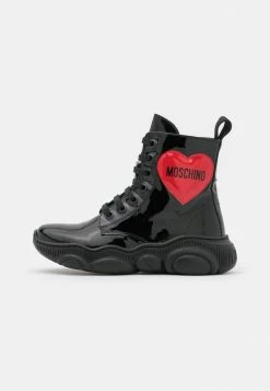 MOSCHINO Lace-up Ankle Boots - Black