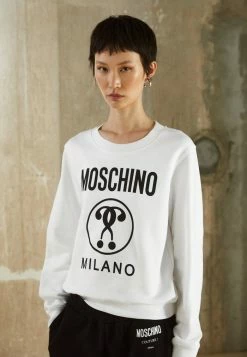 MOSCHINO DOUBLE QUESTION MARK - Sweatshirt - Fantasy White -MOSCHINO SHOP 5c44cd3cebb34a91b25f02ae01a83ae4