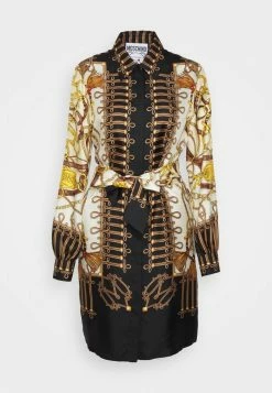 MOSCHINO MILITARY TEDDY SCARF PRINT - Shirt Dress - Fantasy Ivory -MOSCHINO SHOP 5db97dc9e96c4943baadd61807d69646