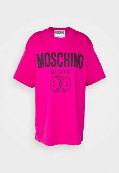 MOSCHINO DOUBLE SMILE - Print T-shirt - Fuchsia -MOSCHINO SHOP 5fca5b3dec91489c9611bdcc99abe02b
