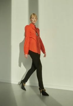 MOSCHINO MACRO BUTTONS - Button-down Blouse - Orange