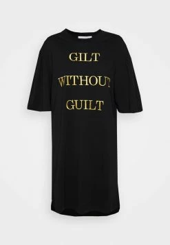 MOSCHINO DRESS - Jersey Dress - Fantasy Print Black -MOSCHINO SHOP 6163ad096957454bb8e6c9153ee921b4