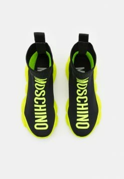 MOSCHINO SOCK TEDDY SOLE MAXI LOGO PRINT - High-top Trainers - Black -MOSCHINO SHOP 62ddbff221634136a926ea62e9da2404