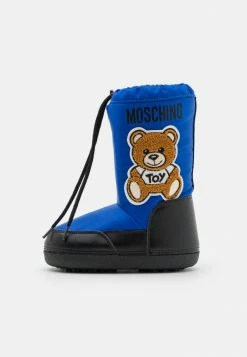 MOSCHINO MAXI FABRIC TEDDY BEAR PATCH UNISEX - Winter Boots - Bluette