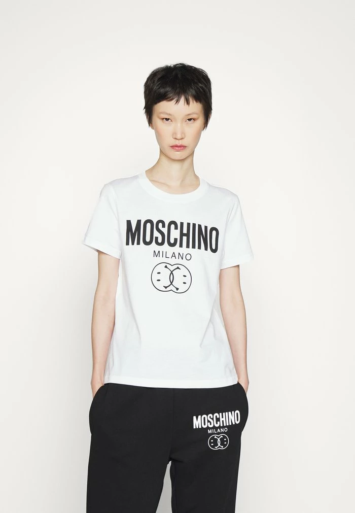 MOSCHINO DOUBLE SMILE - Print T-shirt - Fantasy White 4 MOSCHINO DOUBLE SMILE - Print T-shirt - Fantasy White - Image 4