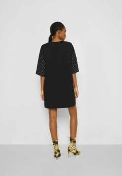 MOSCHINO CRYSTAL TEDDY BEAR - Jersey Dress - Black -MOSCHINO SHOP 65cda5022516428faab8ed9c09369443