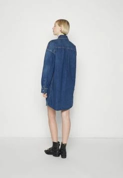 MOSCHINO TEDDY BEAR - Denim Dress - Blue -MOSCHINO SHOP 6cebbe208e9a46febe5cae2b56308048