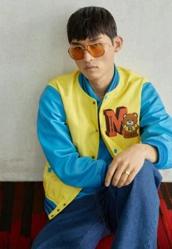 MOSCHINO LONG JACKET - Bomber Jacket - Yellow -MOSCHINO SHOP 6cffa6124672477da1da2ac04ef410d4