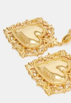 MOSCHINO EARRINGS - Earrings - Shiny Gold-coloured -MOSCHINO SHOP 6d90c85b1764403fac5073da2cd99f34