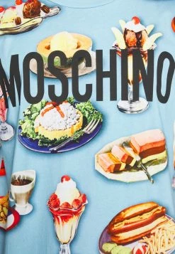 MOSCHINO Print T-shirt - Light Blue -MOSCHINO SHOP 6e465039ad1c4c93a57970a03b44acd3