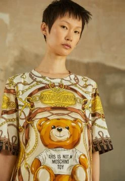 MOSCHINO MILITARY TEDDY SCARF - Jersey Dress - Fantasy Ivory -MOSCHINO SHOP 7104f7bd38e4496a9b80d072e94ff8c3