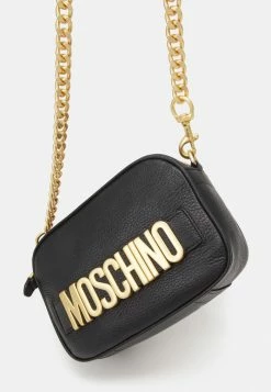 MOSCHINO LETTERING SHOULDER BAG - Across Body Bag - Black -MOSCHINO SHOP 7389010e0d4540629cd39253e8214bcd