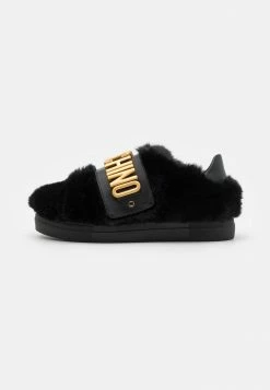 MOSCHINO BOX SOLE STRAP GALVANIC LETTERING LOGO - Trainers - Black
