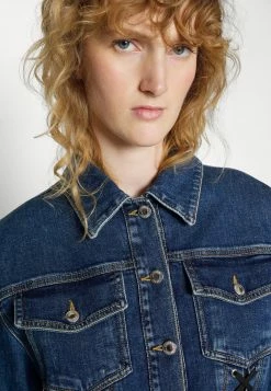 MOSCHINO BONDAGE LACING - Denim Jacket - Blue -MOSCHINO SHOP 762fc6f6a07342a380966547aadb4f08