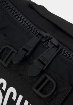 MOSCHINO DOUBLE SMILE LOGO UNISEX - Across Body Bag - Black -MOSCHINO SHOP 78d4806e584e411393f48ed17a8d823a