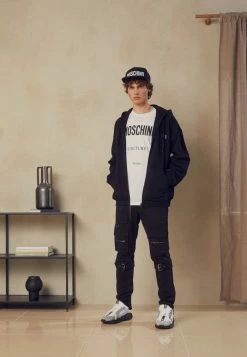 MOSCHINO Zip-up Sweatshirt - Black