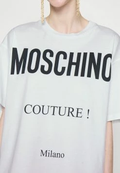MOSCHINO INSTITUTIONAL LOGOS - Print T-shirt - White -MOSCHINO SHOP 7c16f60a757346fd812a05e0152aed83
