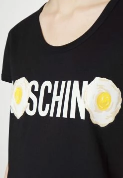 MOSCHINO ALL OVER EGG - Basic T-shirt - Fantasy Black -MOSCHINO SHOP 7d10f92c8804473dab25c7fbdaa0fe6c