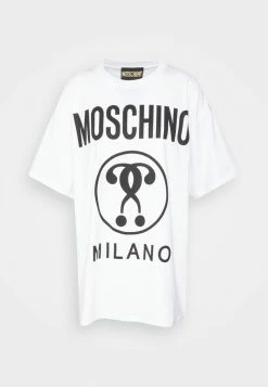 MOSCHINO DOUBLE QUESTION MARK - Print T-shirt - Fantasy White -MOSCHINO SHOP 7ea83dcbf140424580c505fc604cefd8