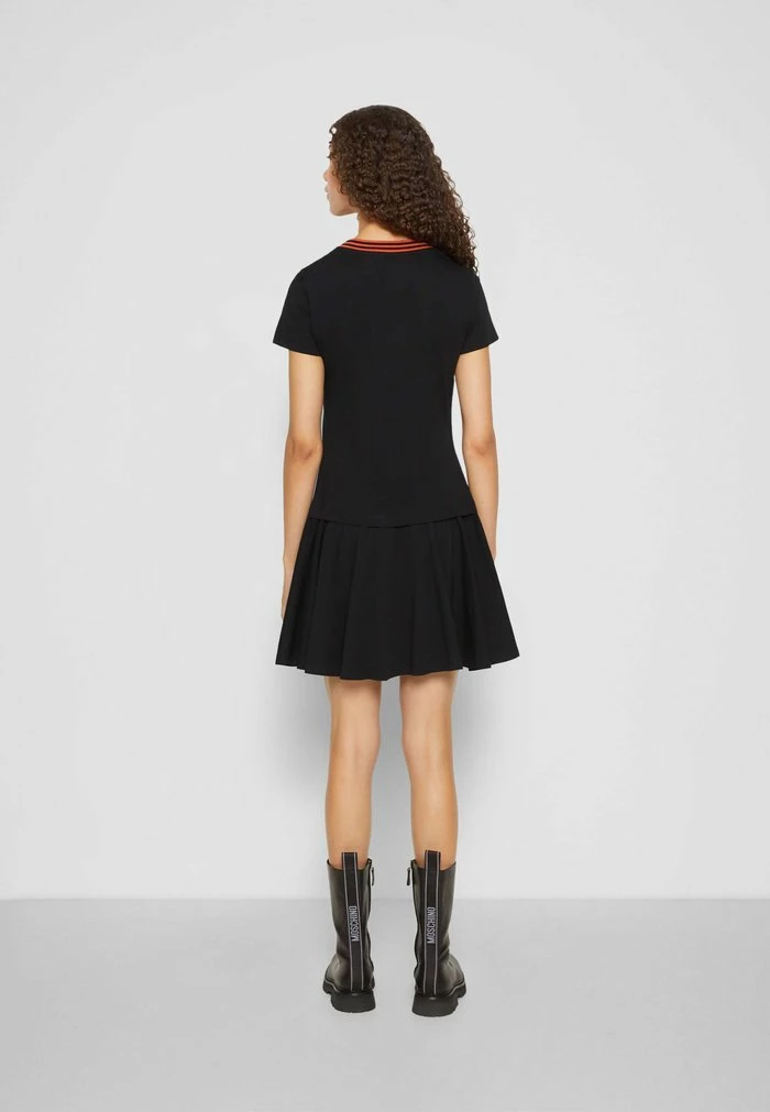 MOSCHINO VARSITY GROUP - Jersey Dress - Black 4 MOSCHINO VARSITY GROUP - Jersey Dress - Black - Image 4
