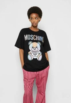 MOSCHINO TEDDY PATCHWORK - Print T-shirt - Black -MOSCHINO SHOP 8257b2407cef4fc6b9a620740ce55220