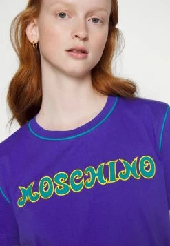 MOSCHINO EMBROIDERED SEASONAL - Print T-shirt - Blue -MOSCHINO SHOP 829053c082074a91a682193aec9c9185
