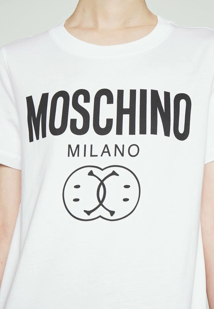 MOSCHINO DOUBLE SMILE - Print T-shirt - Fantasy White 8 MOSCHINO DOUBLE SMILE - Print T-shirt - Fantasy White - Image 8