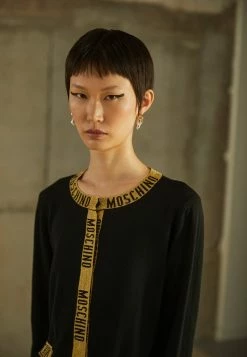 MOSCHINO TAPE LOGO - Cardigan - Black