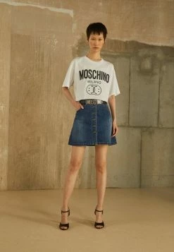MOSCHINO DOUBLE SMILE - Print T-shirt - Fantasy White