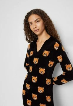 MOSCHINO INTARSIA TEDDY BEAR - Jumper Dress - Black -MOSCHINO SHOP 84d98558e60c4a728f1ae4731c68fac6
