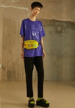 MOSCHINO DOUBLE QUESTION MARK - Print T-shirt - Blue