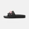 MOSCHINO Mules - Black/pink Lettering