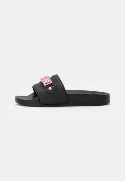 MOSCHINO Mules - Black/pink Lettering